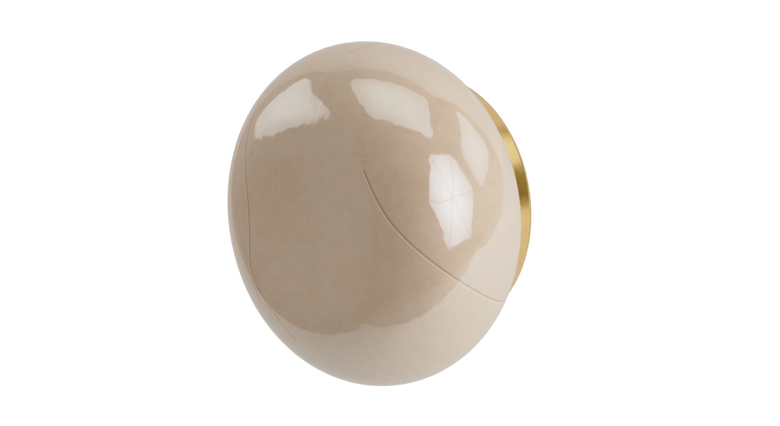 Foundry One Handle Wall Mount Diverter/Volume Control Shower Trim with Pebble Ceramic Knob Handle in French Brass