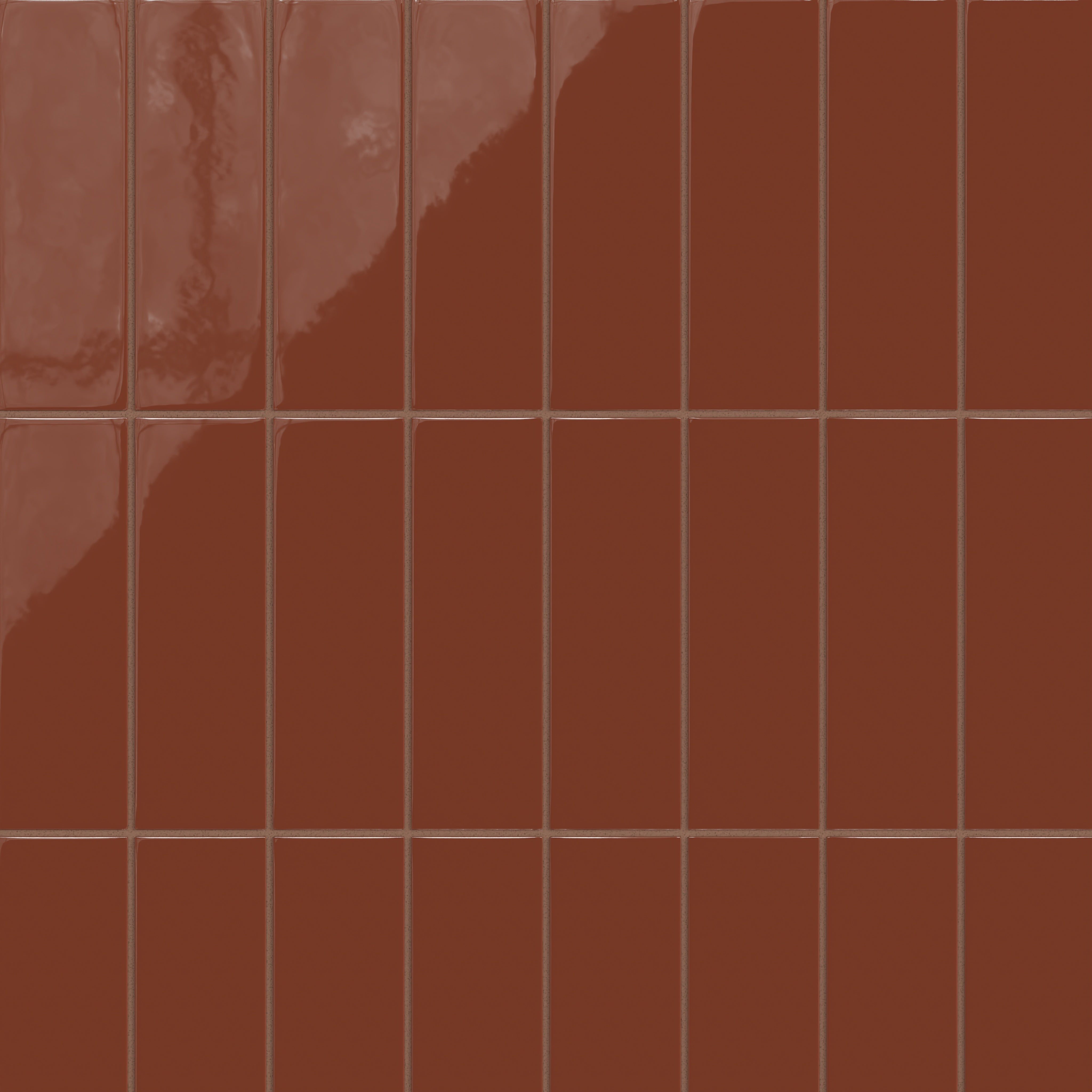 3x9 Natural Press Ceramic Tile in Red Iron Oxide Matte - Fireclay Tile