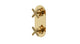 Contour Two Handle Wall Mount Shower Trim with Soft Cross Handles in Polished Brass