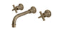 Emerson Two Handle Wall Mount 8.25" Lavatory Faucet with Classic Cross Handles in Antique Brass