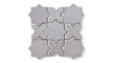 Mini Star & Cross Original Ceramic Tile in Dust Storm Gloss
