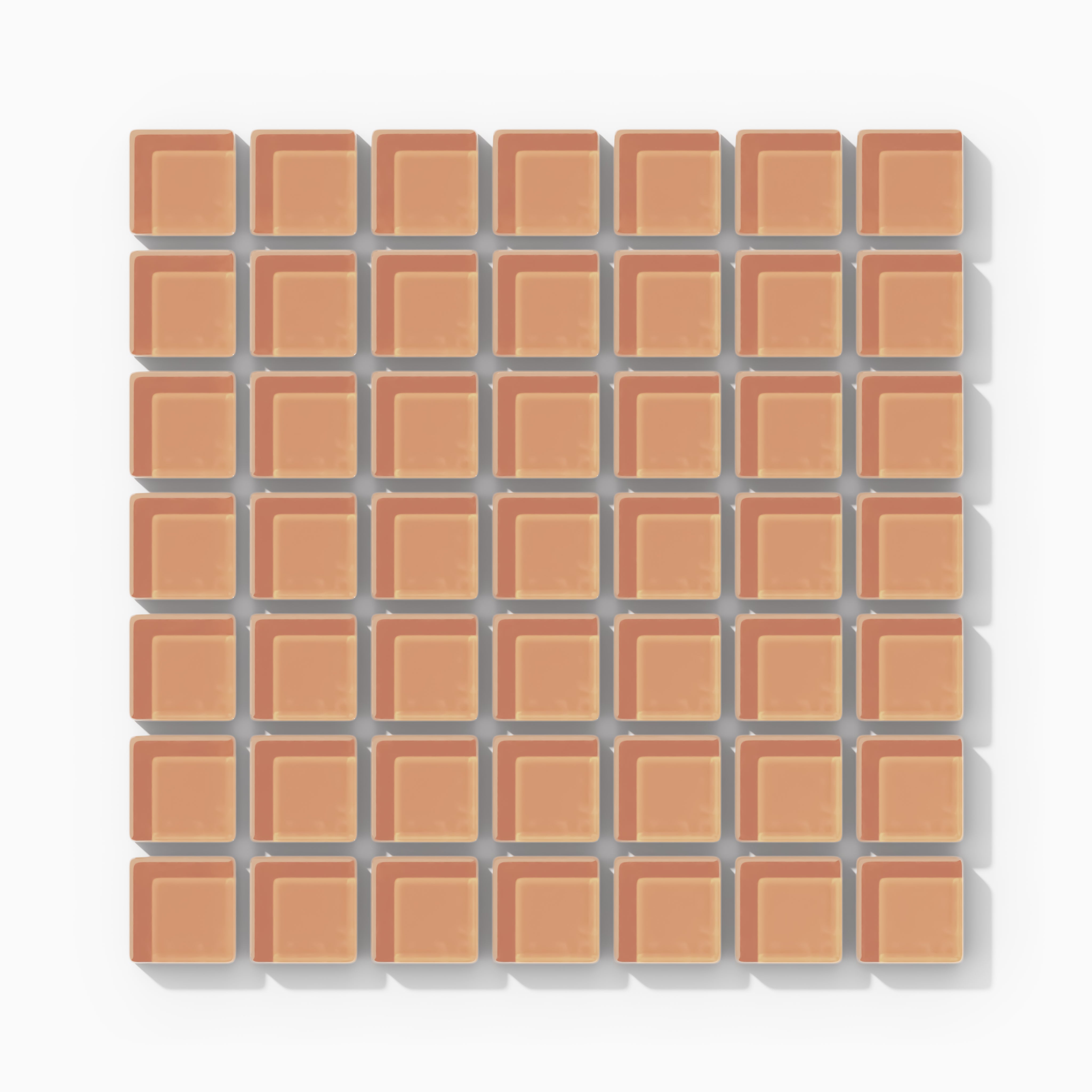 1x1 Straight Set Sheeted Glass Mosaic Tile in Carolina Wren Gloss