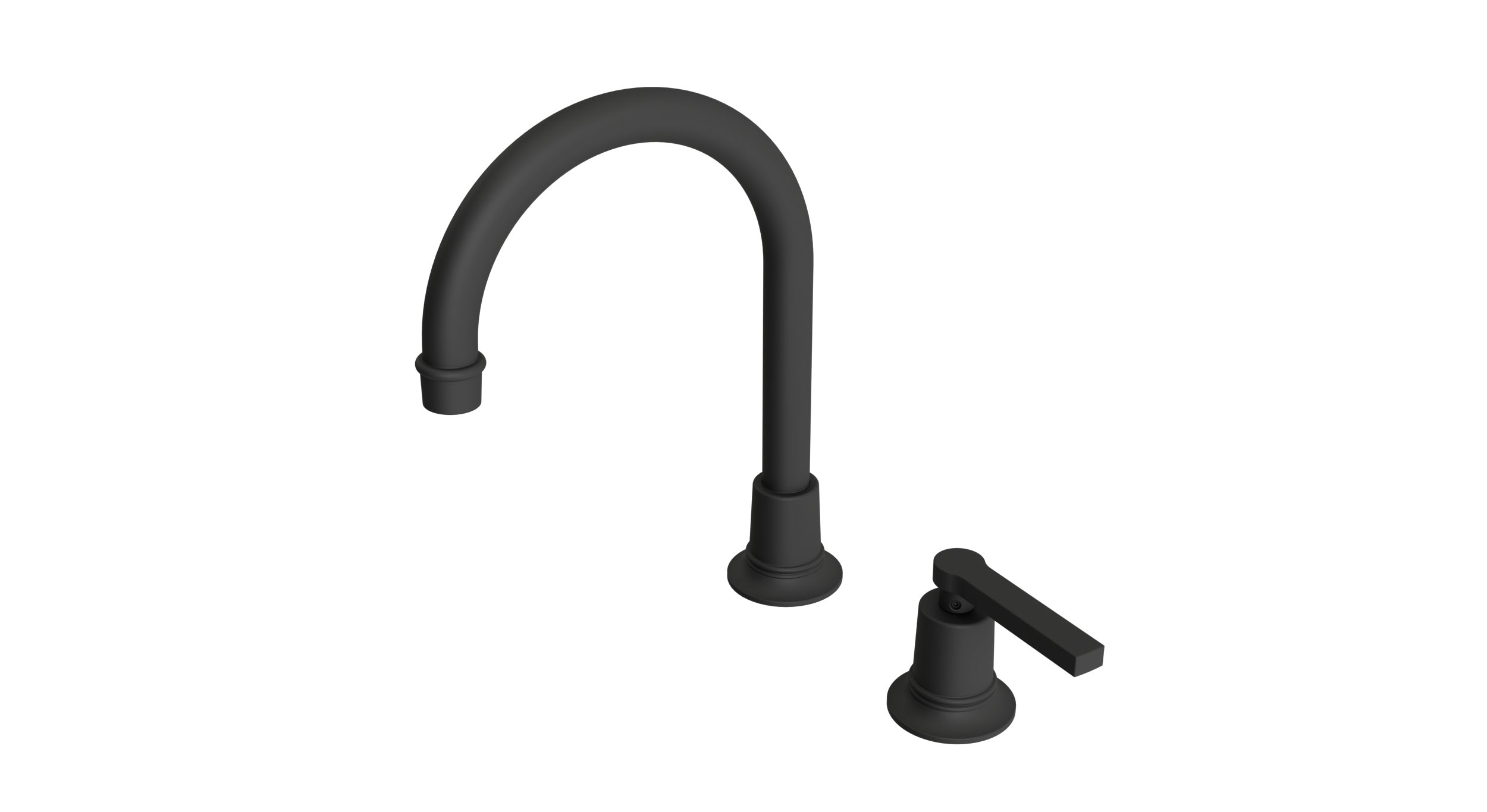 Emerson One Handle Deck Mount Gooseneck Lavatory Faucet with Classic Lever Handle