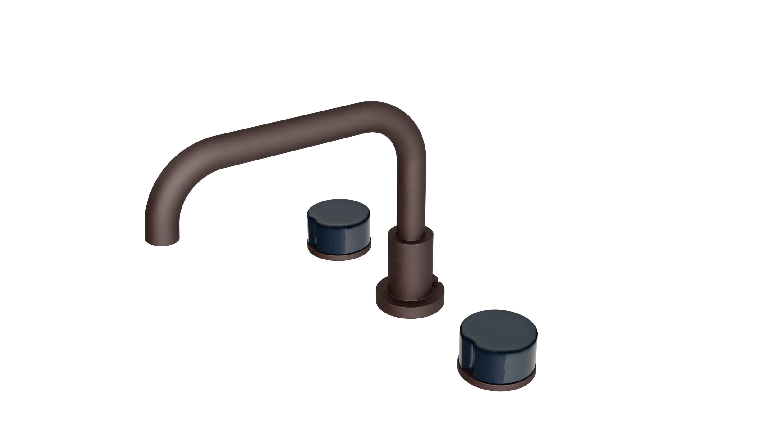 Foundry Two Handle Deck Mount Squaretop Bath Trim with Groove Ceramic Knob Handles in Architectural Copper