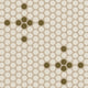 1" Penny Round Sparkle Sheeted Original Ceramic Tile in Sand Dune Matte & Chaparral Matte