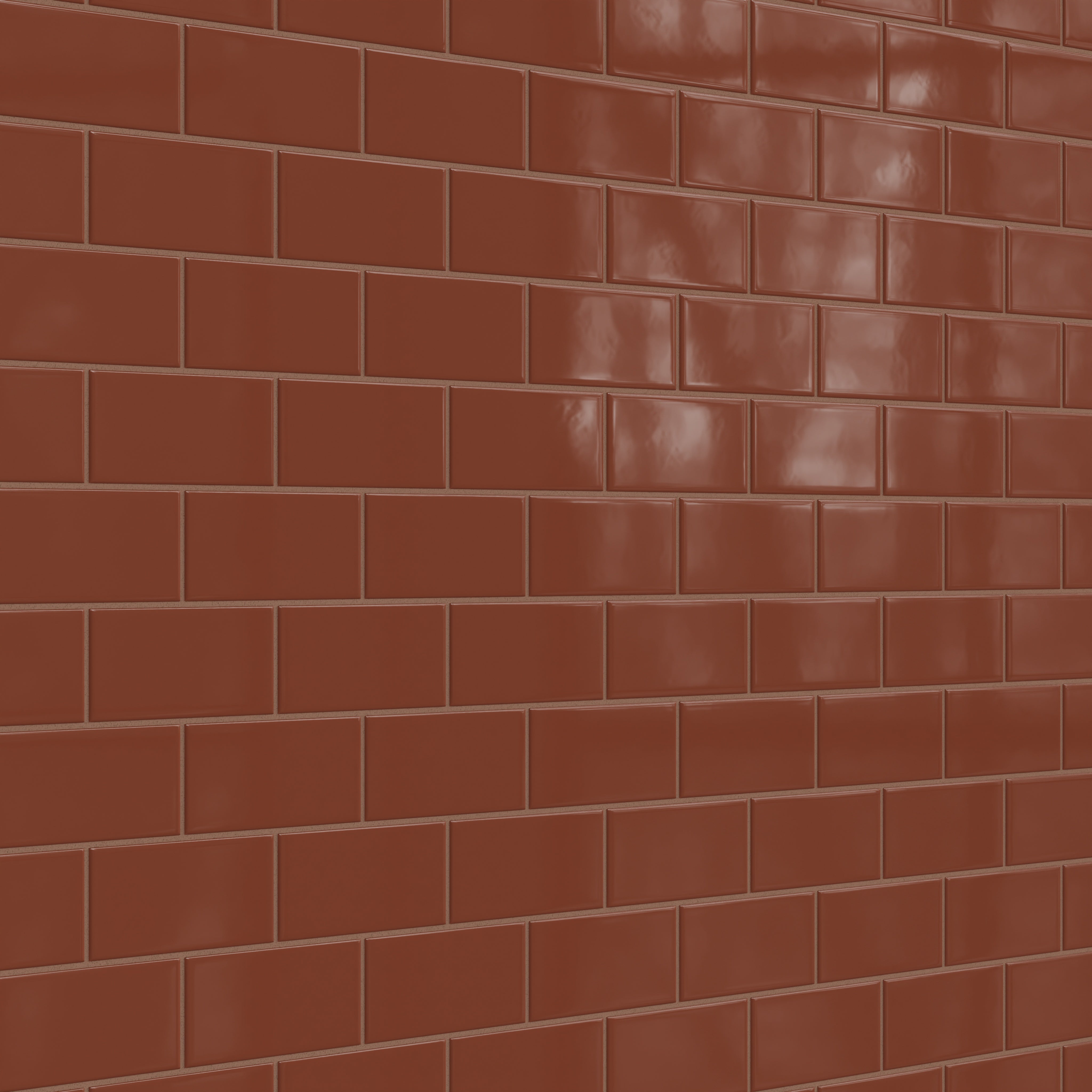 3x6 Natural Press Ceramic Tile in Red Iron Oxide Gloss