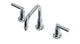 Emerson Two Handle Deck Mount Squaretop Lavatory Faucet with Classic Lever Handles in Polished Chrome