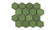 2" Hexagon Sheeted Original Ceramic Mosaic Tile in Kelp Gloss