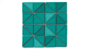 3" Triangle Sheeted - Quadrant Original Ceramic Mosaic Tile in Bora Bora Gloss