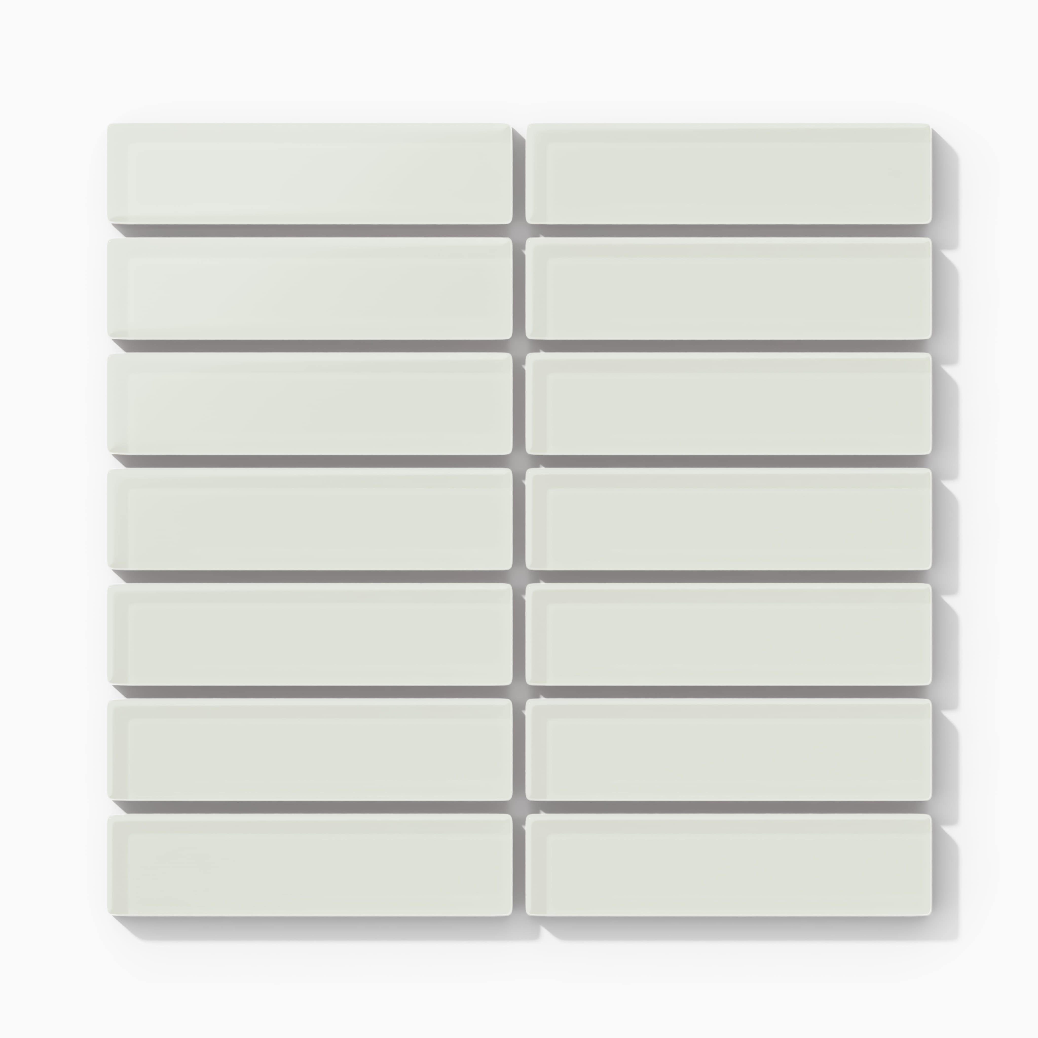1x4 Straight Set Sheeted Glass Mosaic Tile in Flycatcher Matte