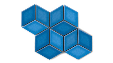 Small Diamond Sheeted - Escher Original Ceramic Mosaic Tile in Aegean Sea Gloss