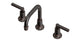 Emerson Two Handle Deck Mount Squaretop Lavatory Faucet with Classic Lever Handles in Antique Bronze