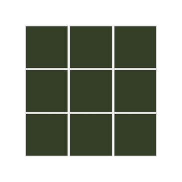 3x3 Straight Set Sheeted Original Ceramic Mosaic Tile in Hunter Green Gloss