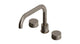 Foundry Two Handle Deck Mount Squaretop Bath Trim with Barrel Knob Handles in Antique Nickel