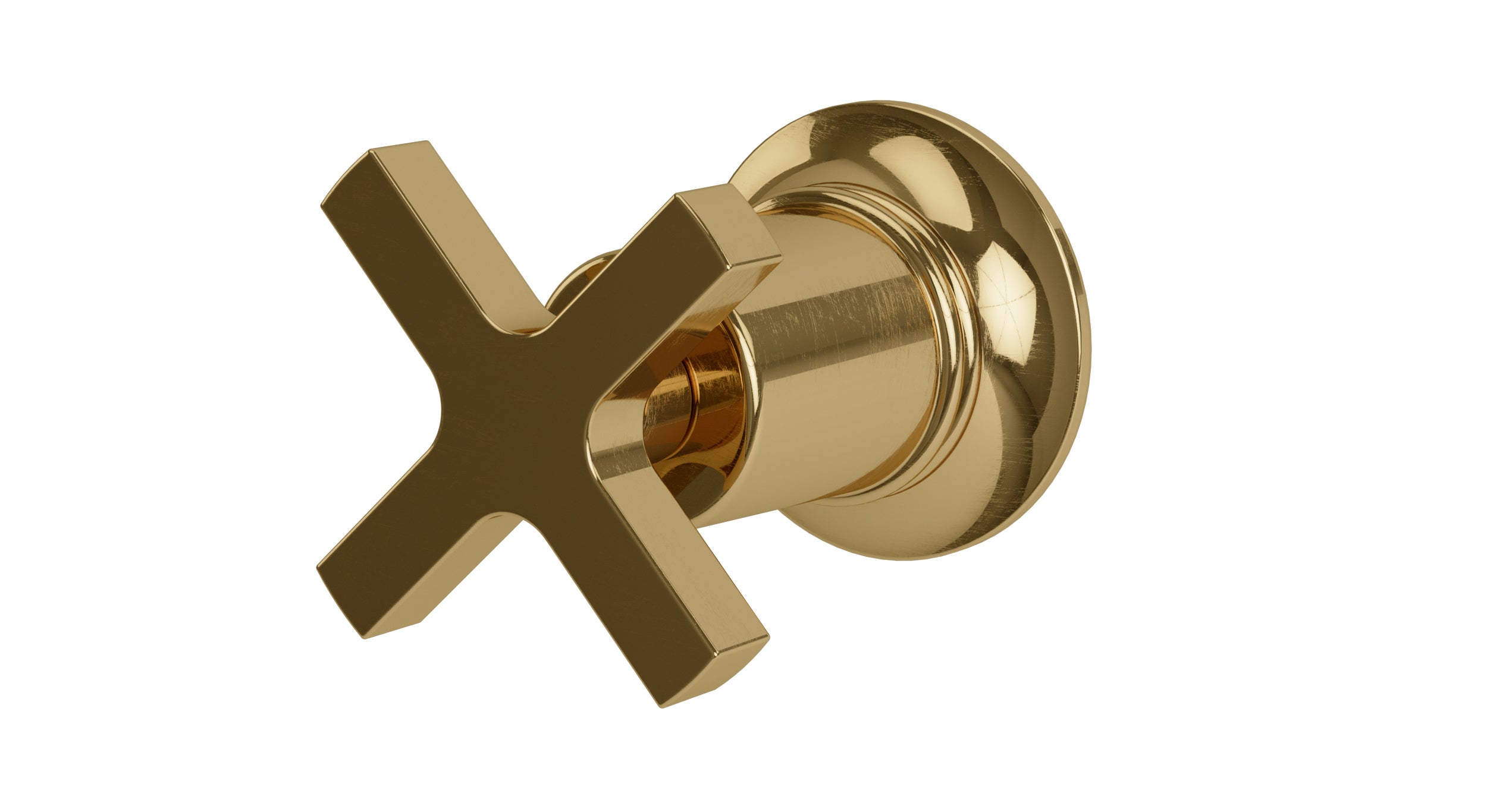 Emerson One Handle Wall Mount Diverter/Volume Control Shower Trim with Classic Cross Handle in Uncoated Polished Brass