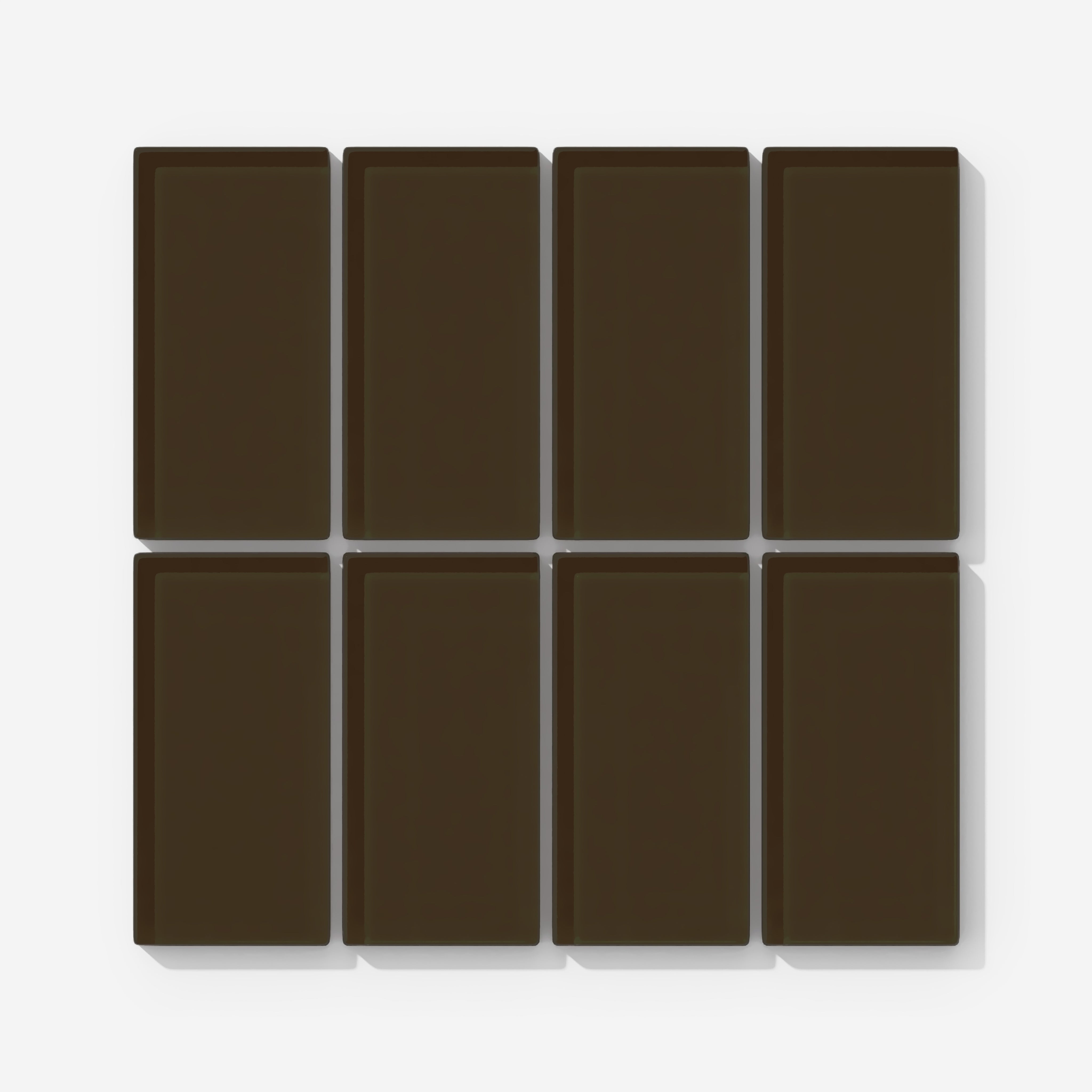 2x4 Straight Set Sheeted Glass Mosaic Tile in Osprey Gloss