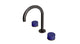 Foundry Two Handle Deck Mount Gooseneck Lavatory Faucet with Groove Ceramic Knob Handles in Antique Bronze