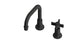 Emerson One Handle Deck Mount Squaretop Lavatory Faucet with Defined Cross Handle in Matte Black