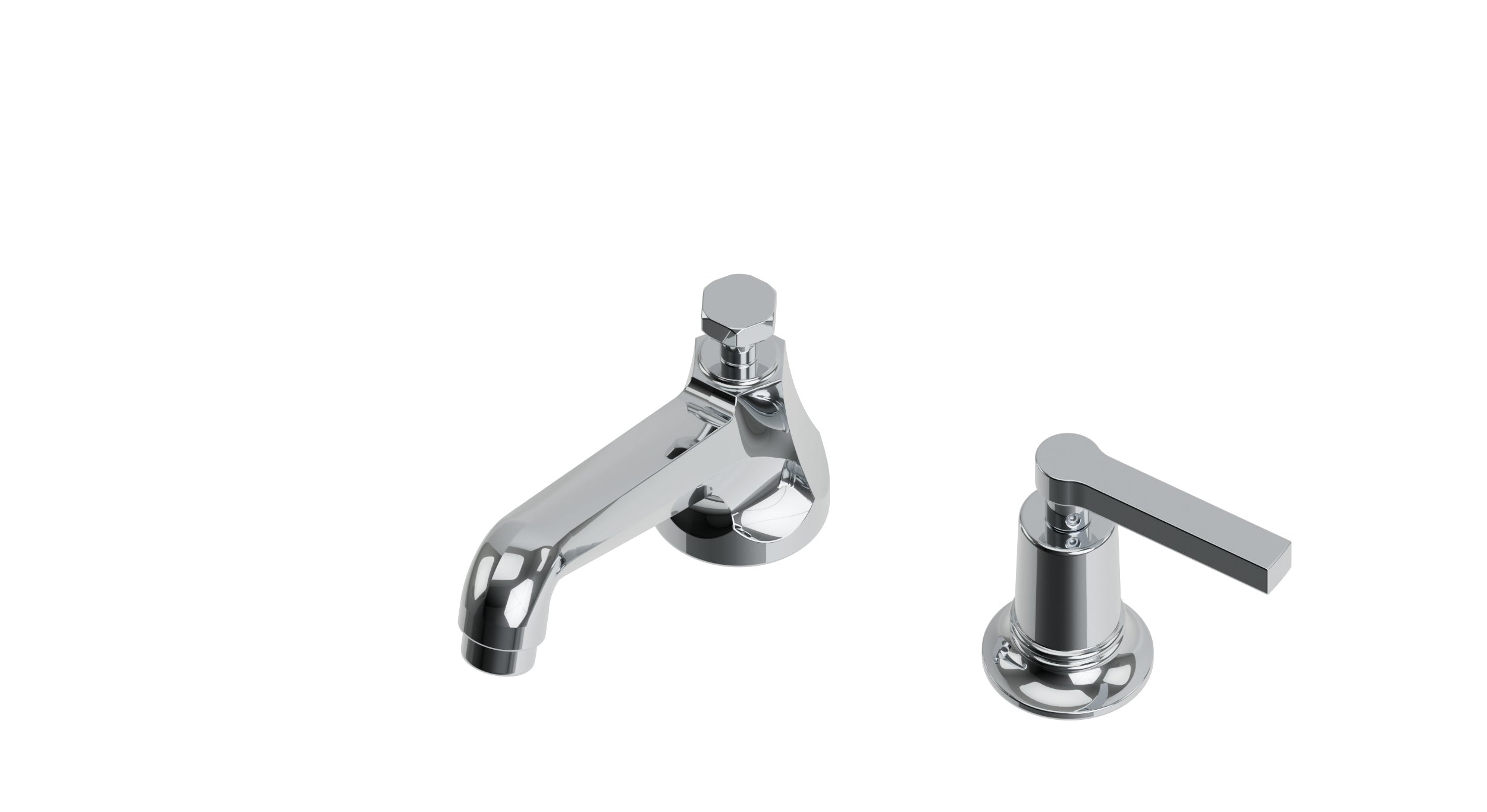 Emerson One Handle Deck Mount Low Hexagon Lavatory Faucet with Classic Lever Handle