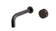 Foundry One Handle Wall Mount 7.5" Lavatory Faucet with Barrel Knob Handle in Antique Bronze