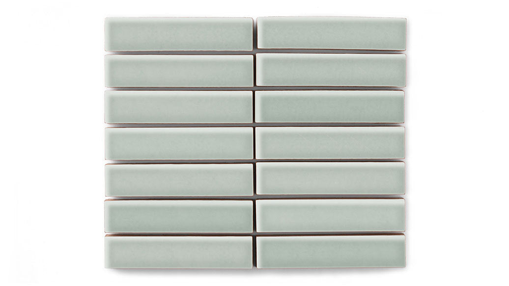 1x4 Straight Set Sheeted Original Ceramic Mosaic Tile in Overcast Gloss