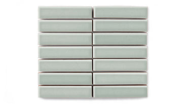 1x4 Straight Set Sheeted Original Ceramic Mosaic Tile in Overcast Gloss