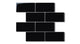 2x4 Half Offset Sheeted Natural Press Ceramic Mosaic Tile in Bone Black Gloss