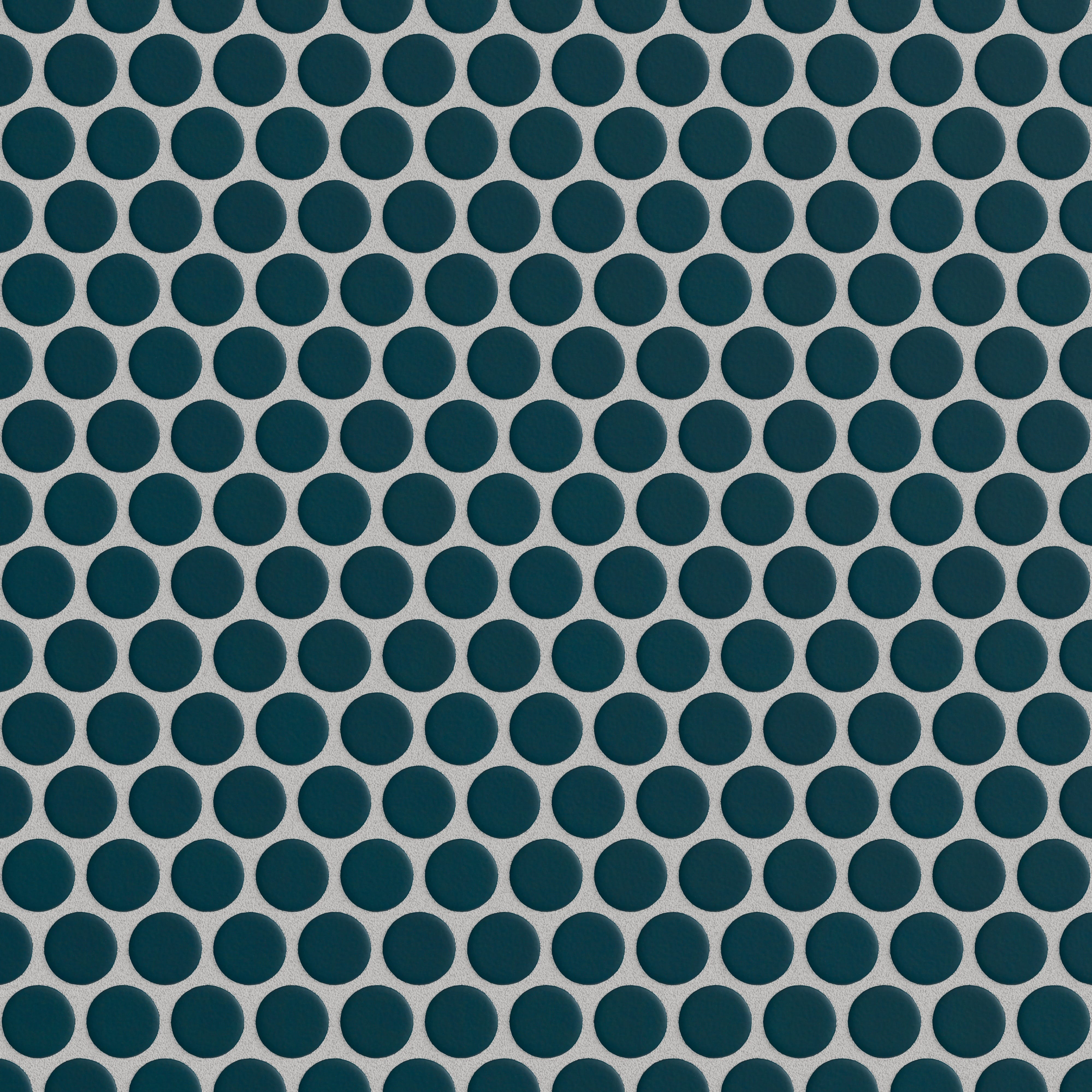 Penny Round Sheeted Original Ceramic Mosaic Tile in Caspian Sea Matte
