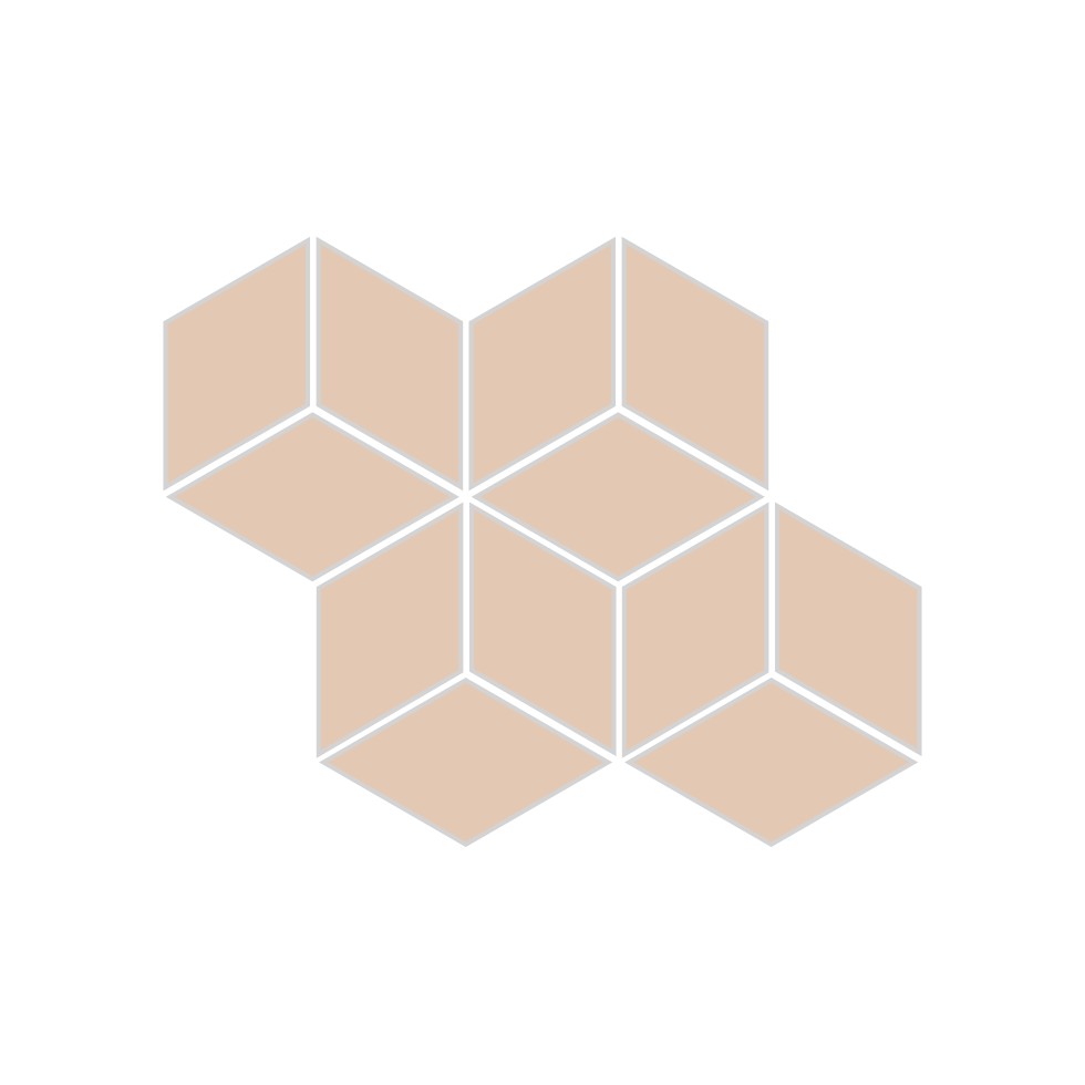 Small Diamond Sheeted - Escher Original Ceramic Mosaic Tile in Tumbleweed Gloss