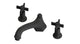 Emerson Two Handle Deck Mount Low Hexagon Bath Trim with Defined Cross Handles in Matte Black
