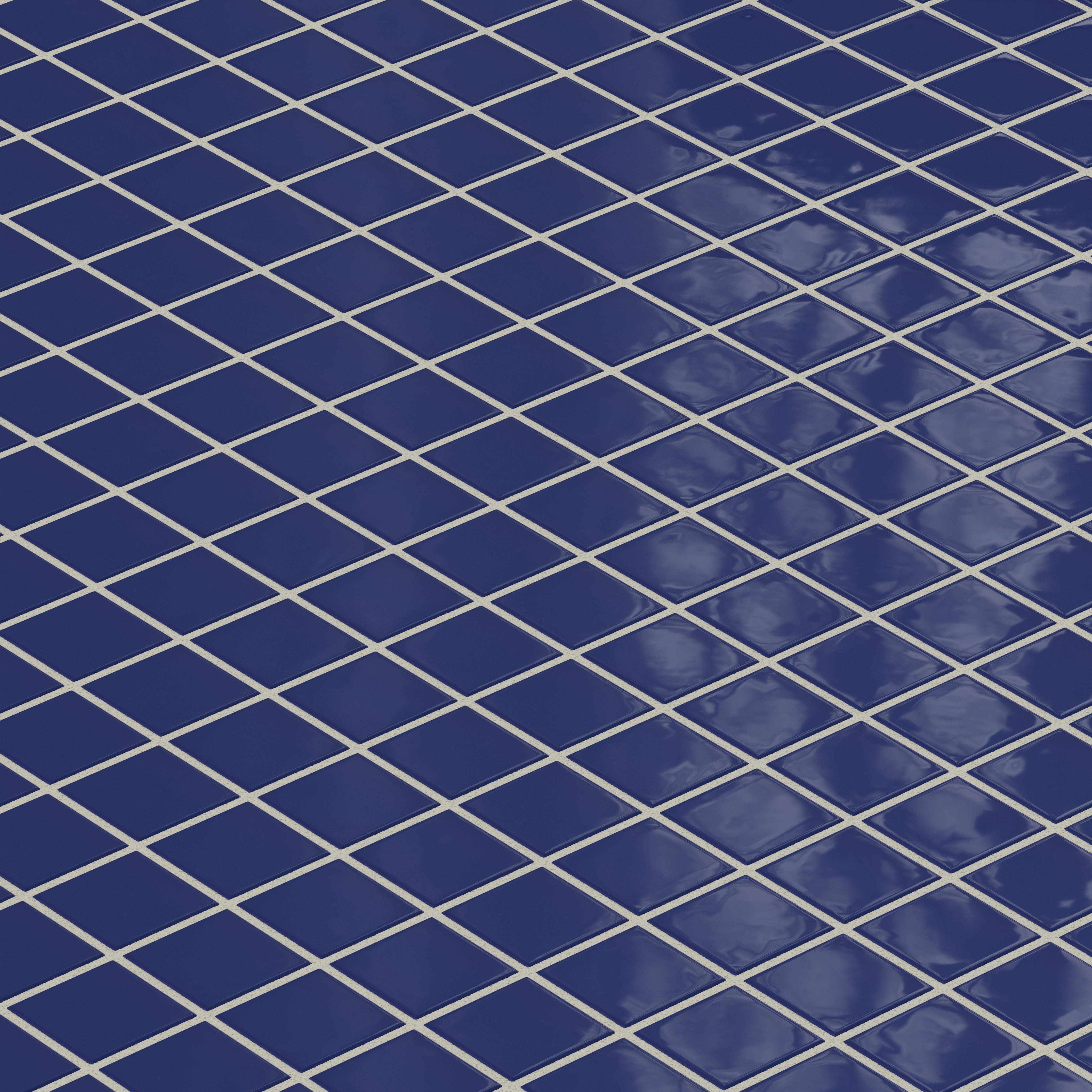 2x2 Straight Set Sheeted Natural Press Ceramic Mosaic Tile in Ultramarine Gloss