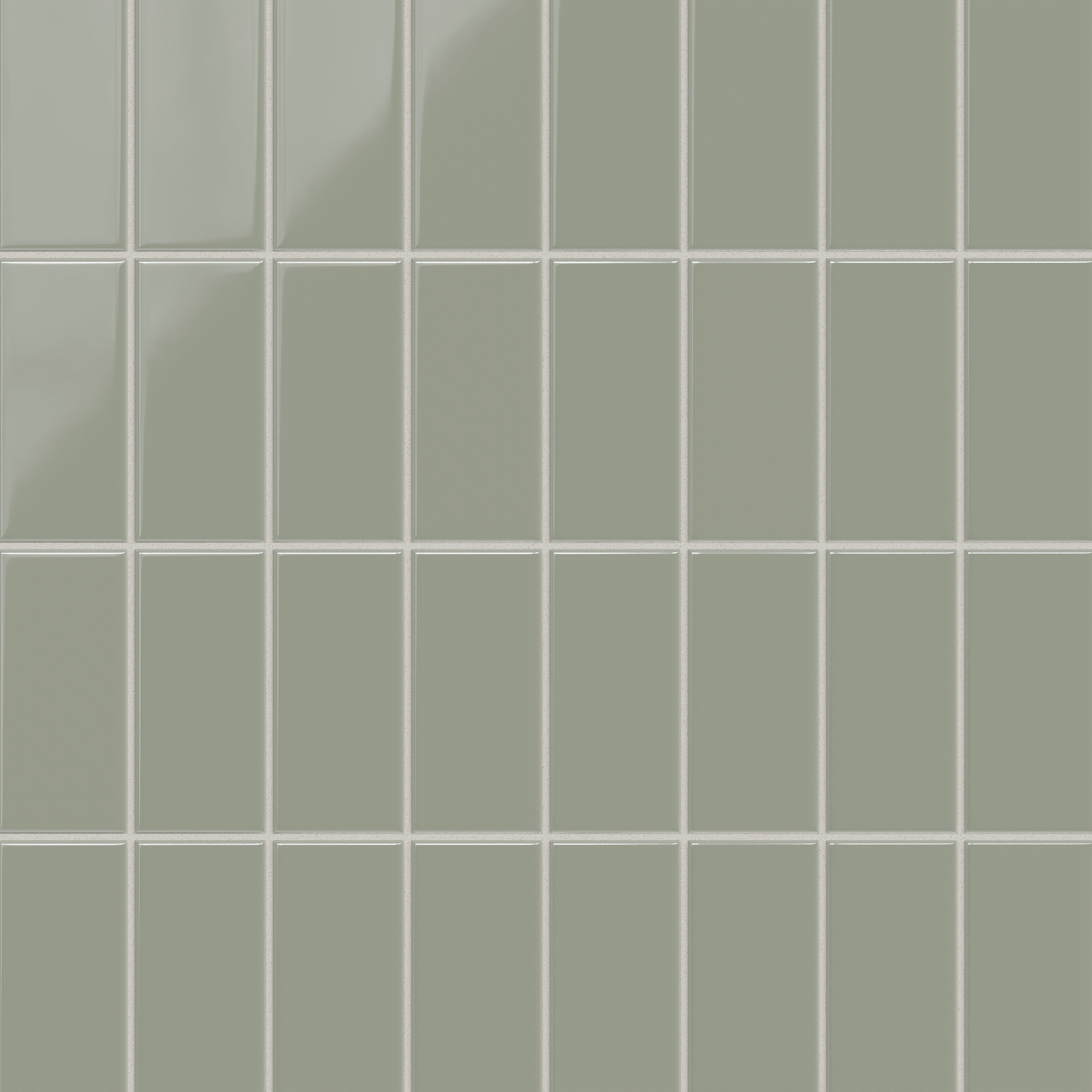 3x6 Natural Press Ceramic Tile in Terre Verte Gloss