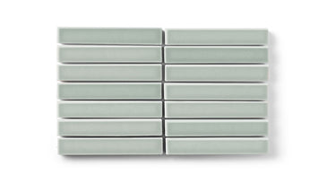 1x6 Straight Set Sheeted Original Ceramic Mosaic Tile in Overcast Gloss