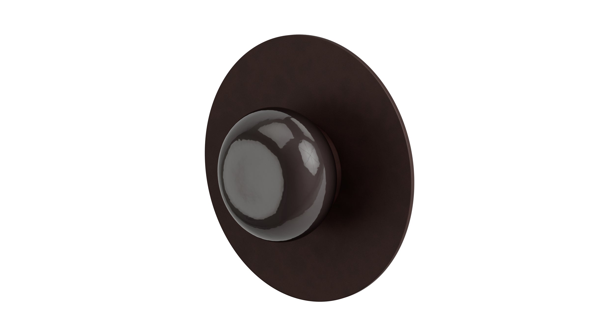 Foundry One Handle Wall Mount Shower Trim with Pebble Ceramic Knob Handle in Architectural Copper