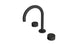 Foundry Two Handle Deck Mount Gooseneck Lavatory Faucet with Barrel Knob Handles in Matte Black