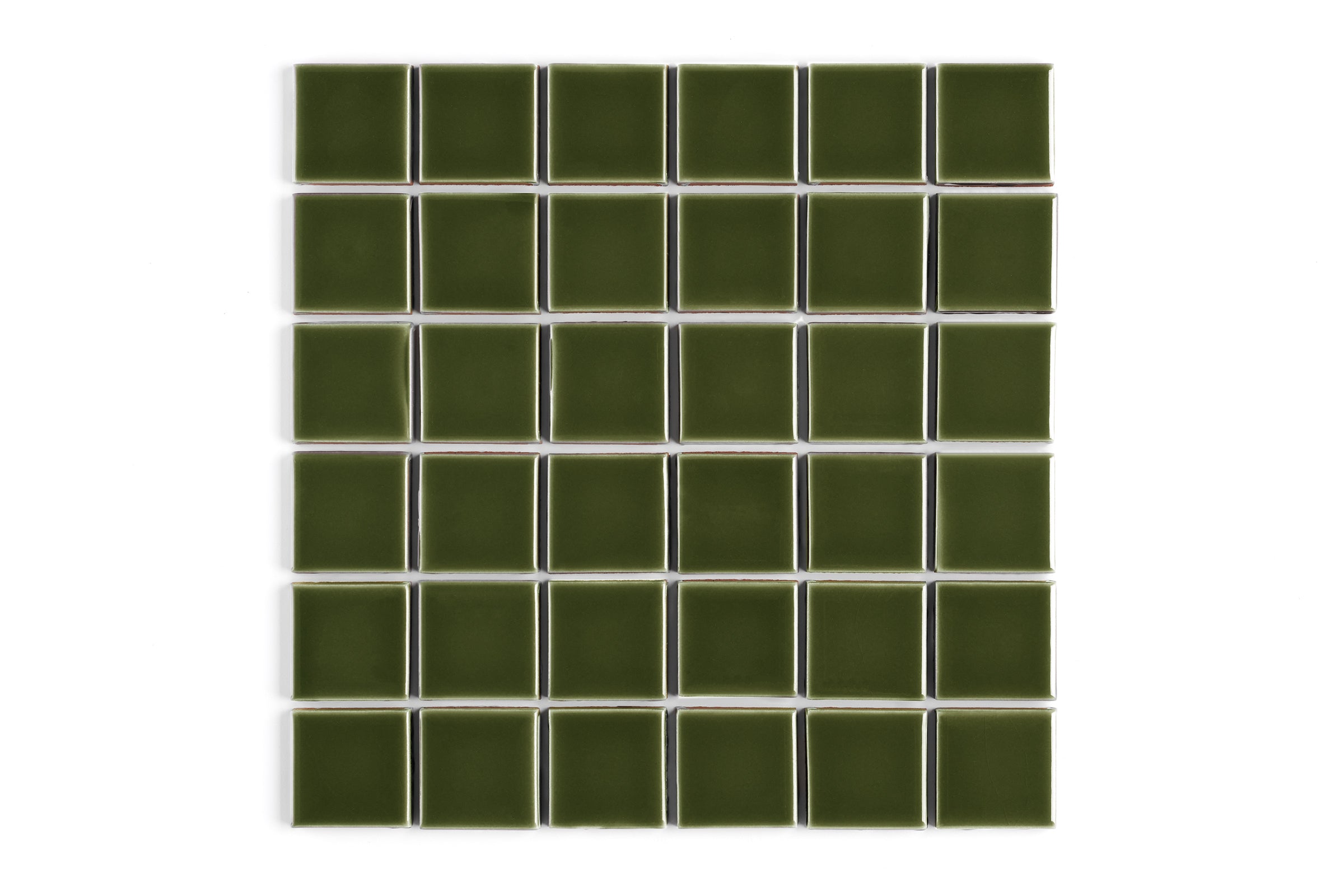 2x2 Straight Set Sheeted Original Ceramic Mosaic Tile in Lone Pine Gloss