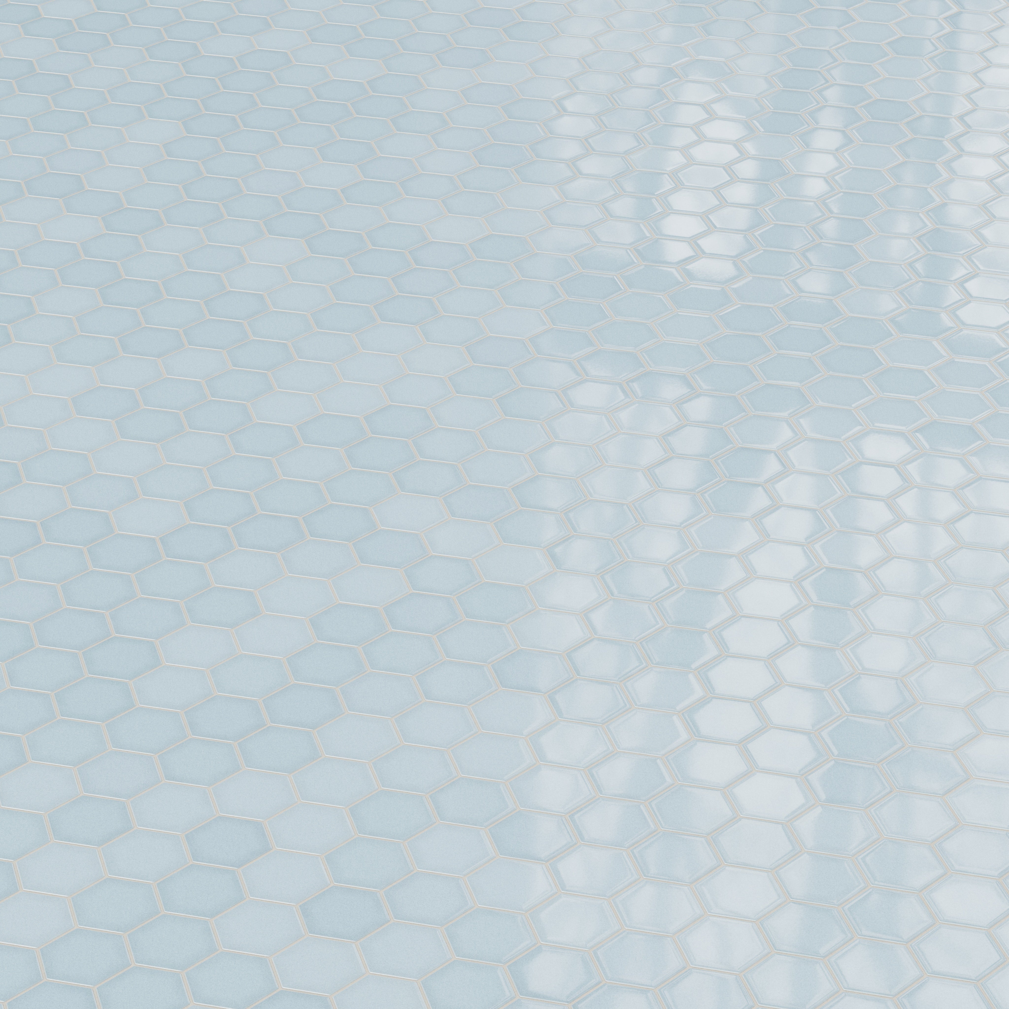 4" Hexagon Original Ceramic Tile in Crater Lake Gloss
