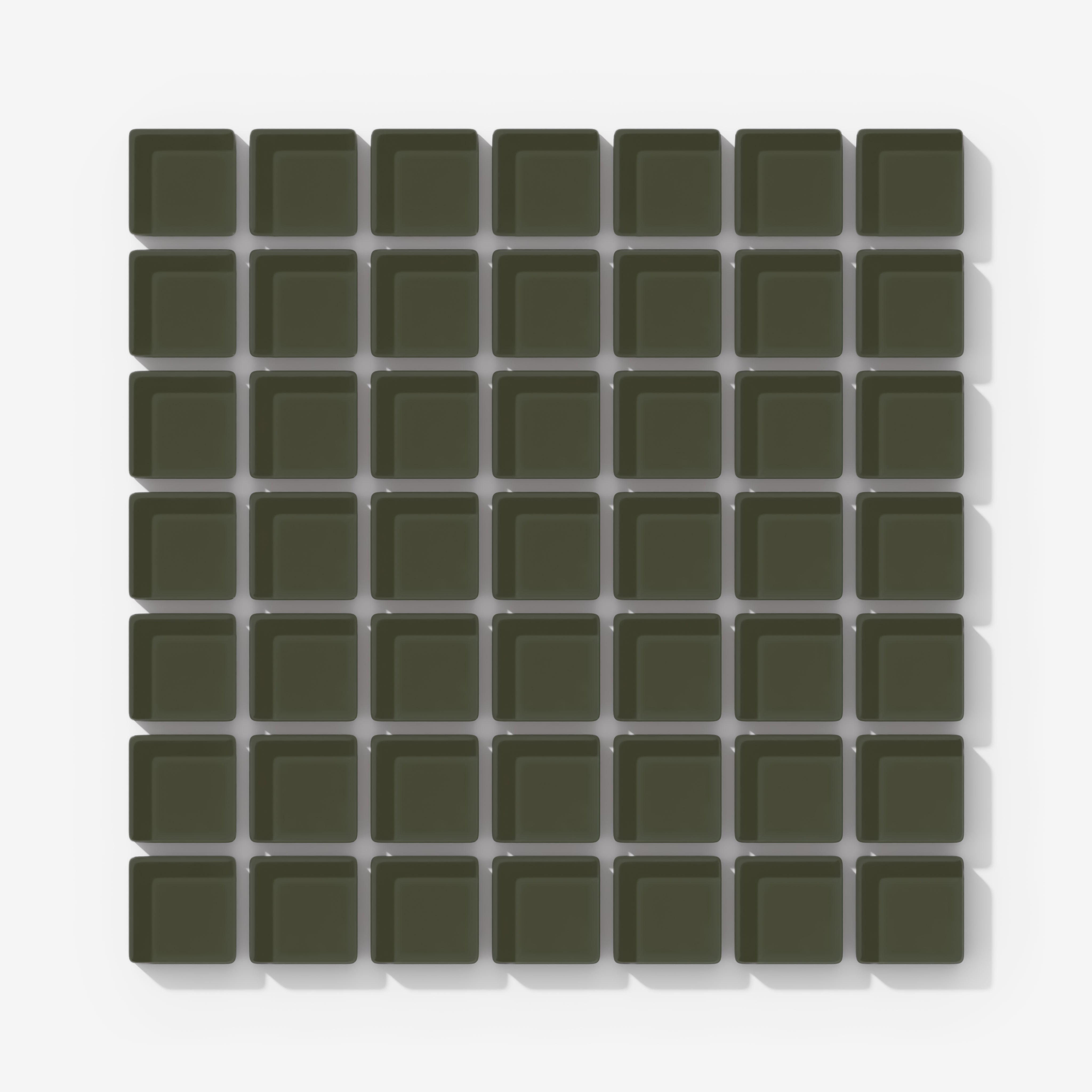 1x1 Straight Set Sheeted Glass Mosaic Tile in Roadrunner Gloss