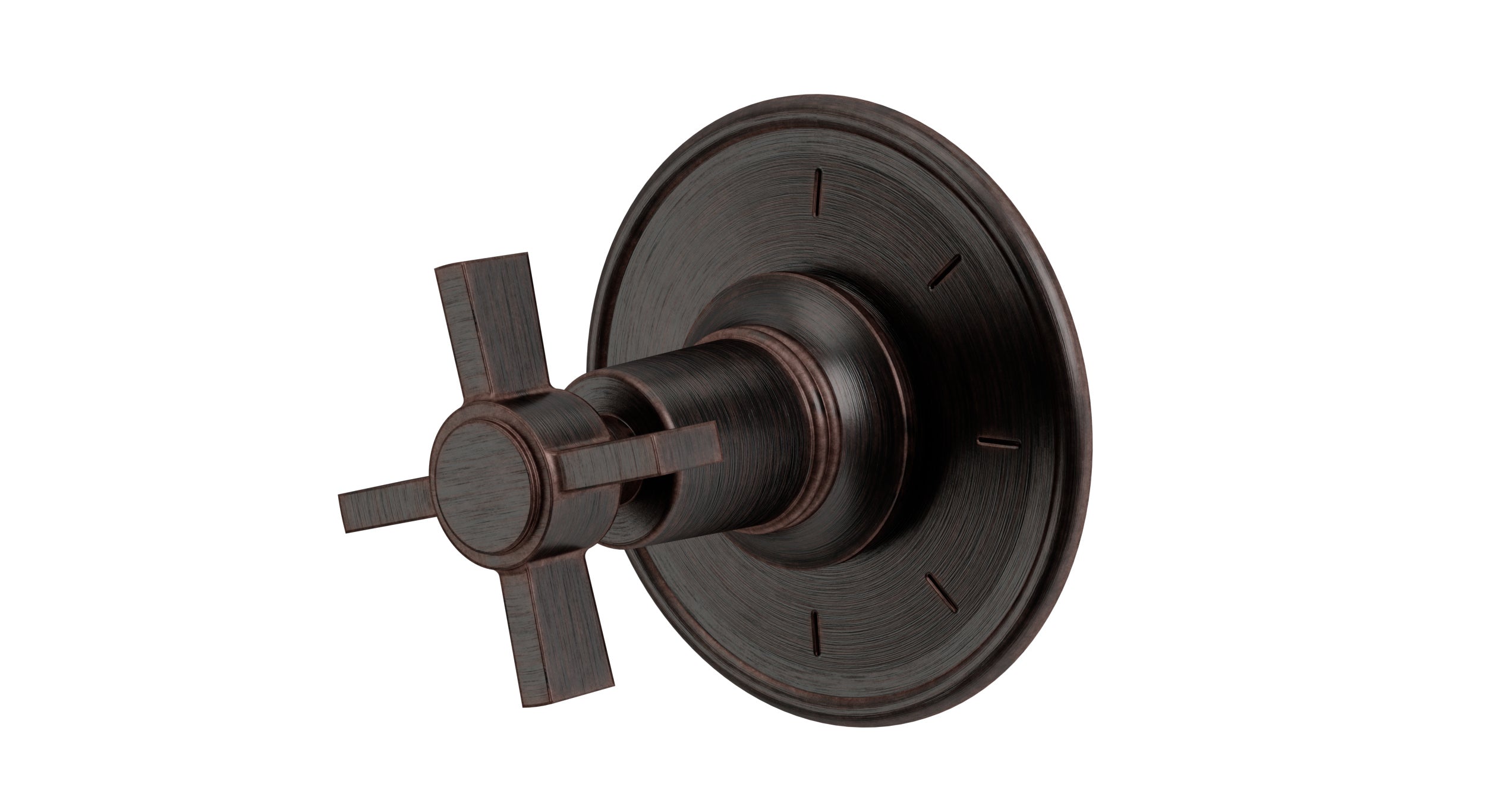 Emerson One Handle Wall Mount Shower Trim with Defined Cross Handle in Antique Bronze
