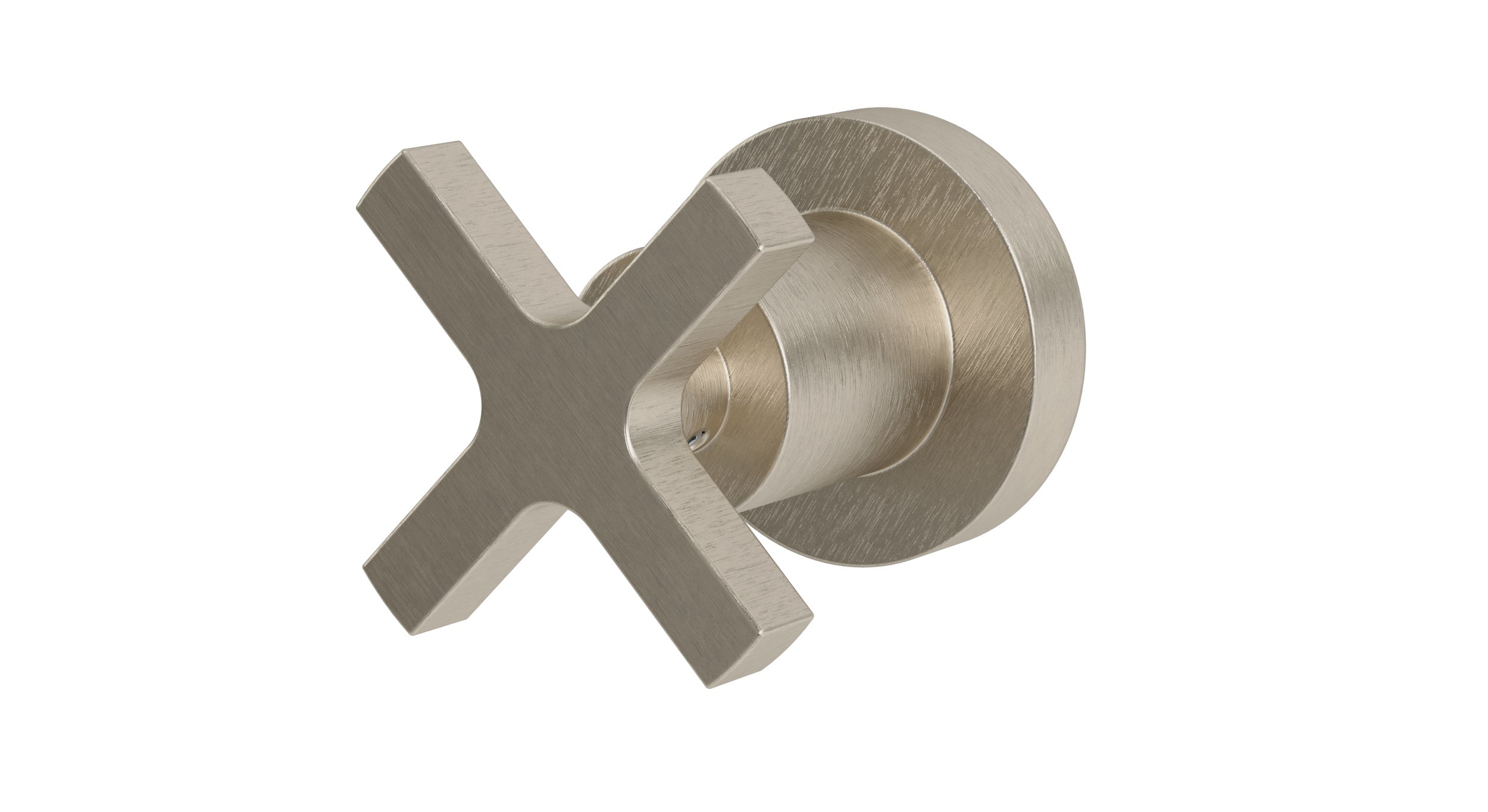 Flatiron One Handle Wall Mount Diverter/Volume Control Shower Trim with Linear Cross Handle in Satin Nickel