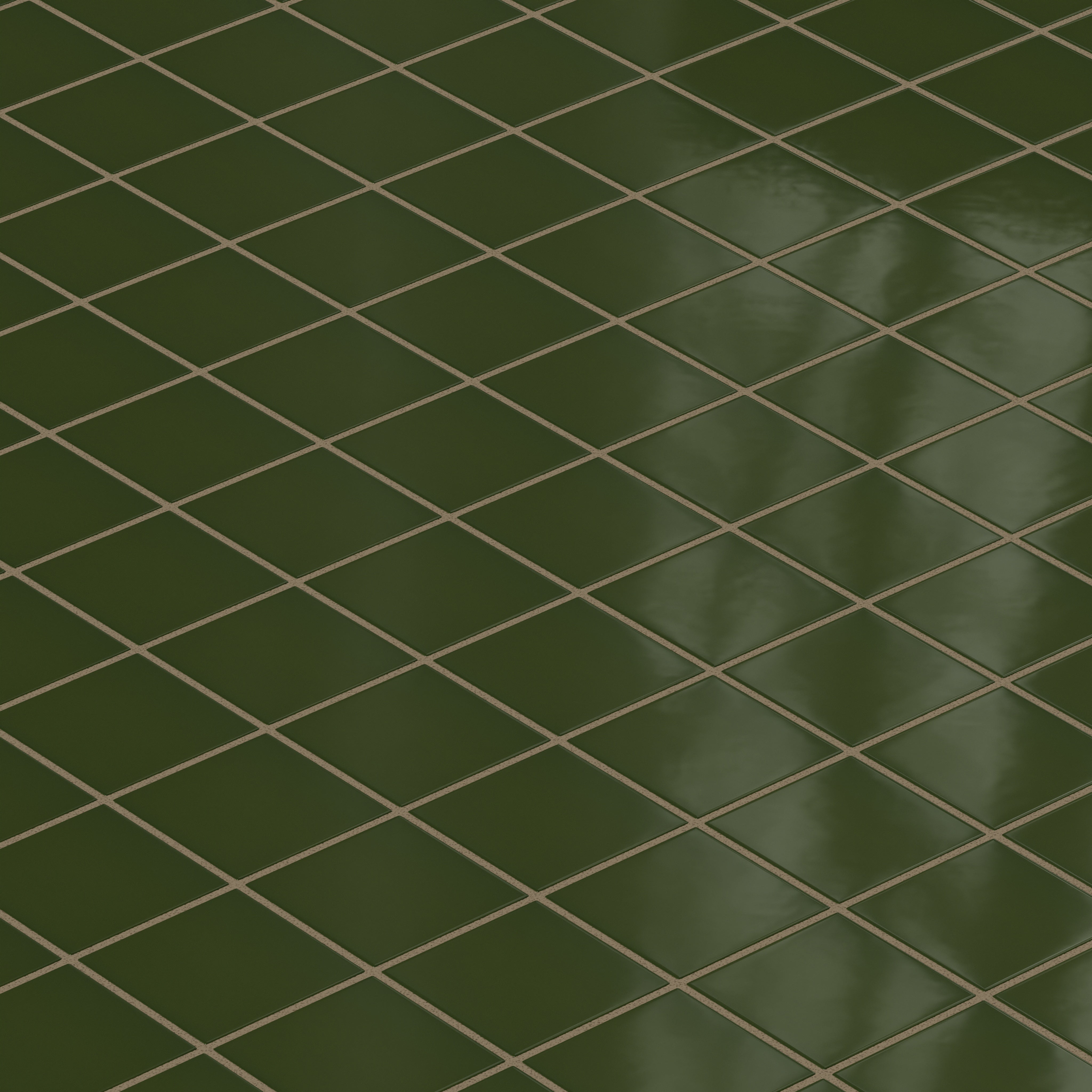 3x3 Straight Set Sheeted Natural Press Ceramic Mosaic Tile in Green Apatite Gloss