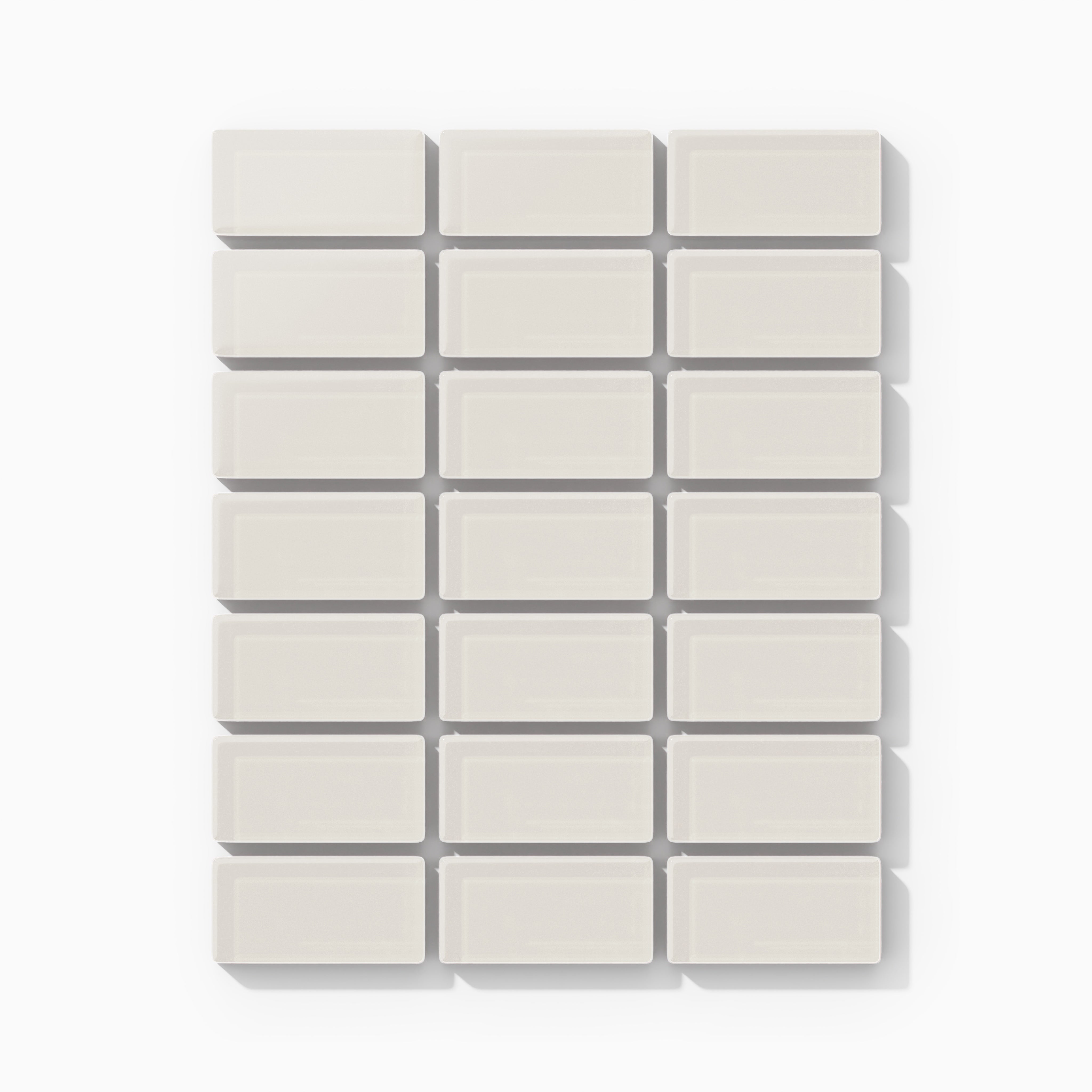 1x2 Straight Set Sheeted Glass Mosaic Tile in Dove Matte
