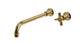 Emerson One Handle Wall Mount 12" Lavatory Faucet with Defined Cross Handle in Uncoated Polished Brass