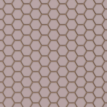 1" Hexagon Sheeted Original Ceramic Mosaic Tile in Painted Sky Gloss