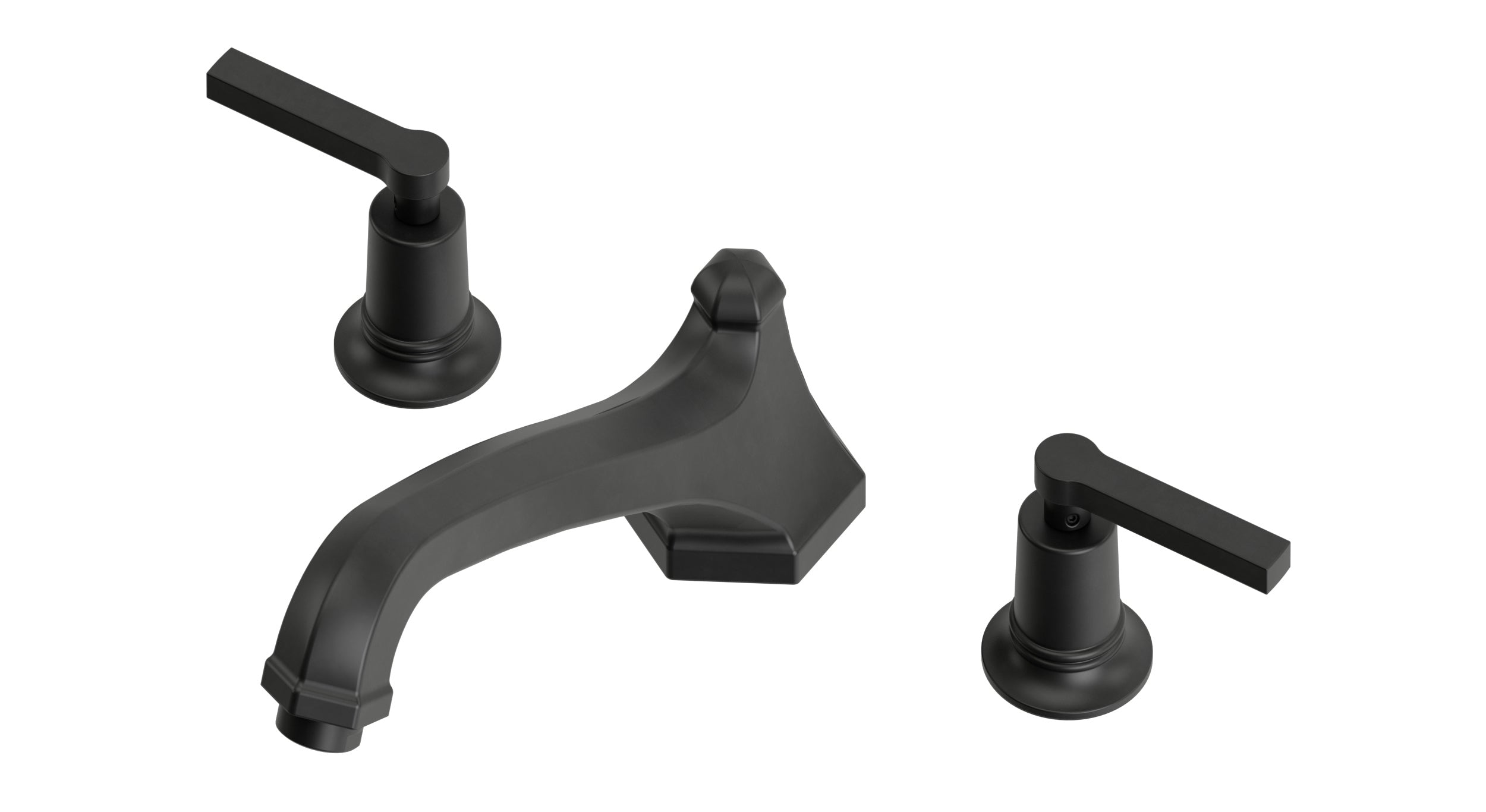 Emerson Two Handle Deck Mount Low Hexagon Bath Trim with Classic Lever Handles in Oil Rubbed Bronze