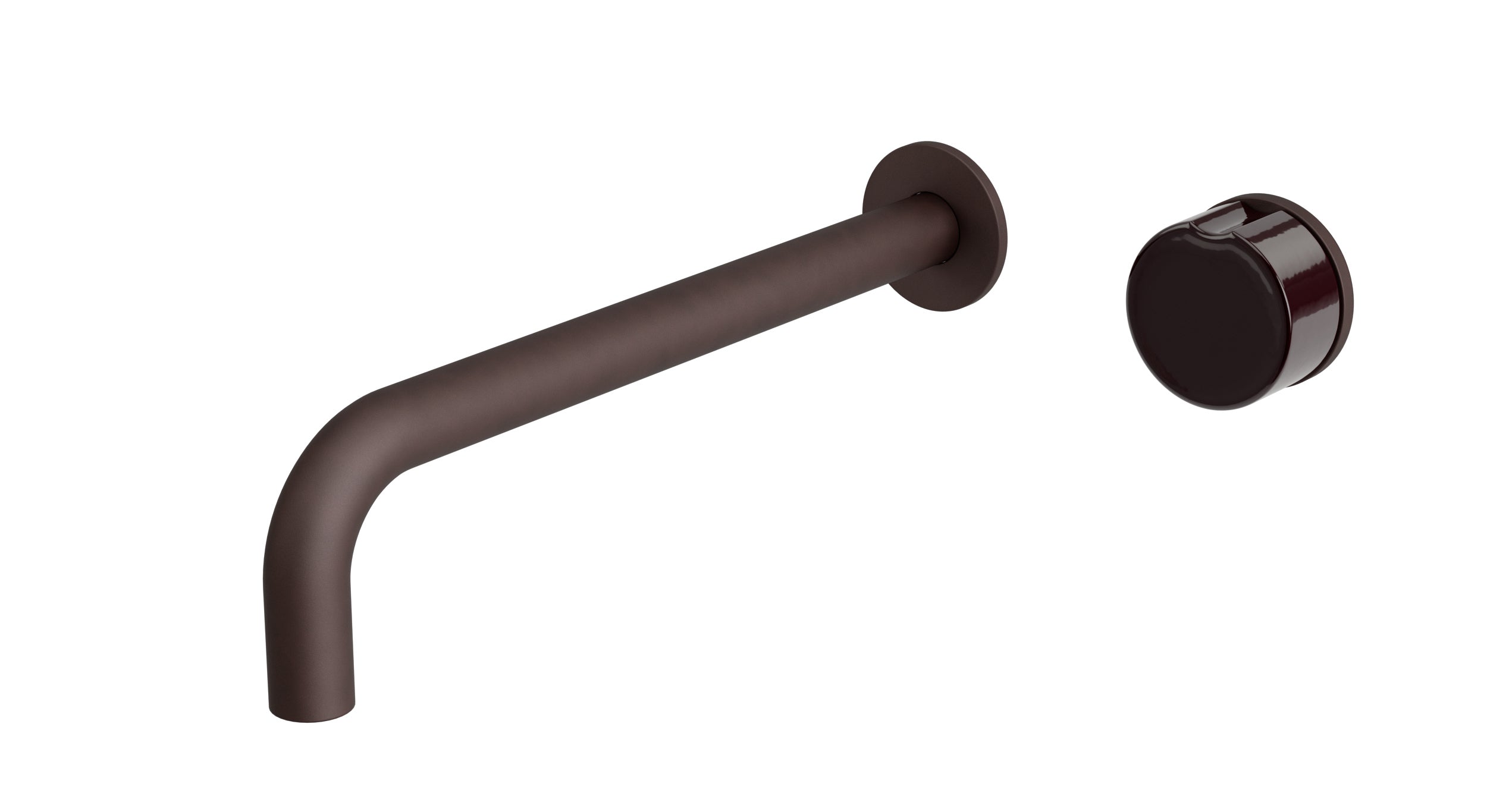 Foundry One Handle Wall Mount 10" Lavatory Faucet with Groove Ceramic Knob Handle in Architectural Copper