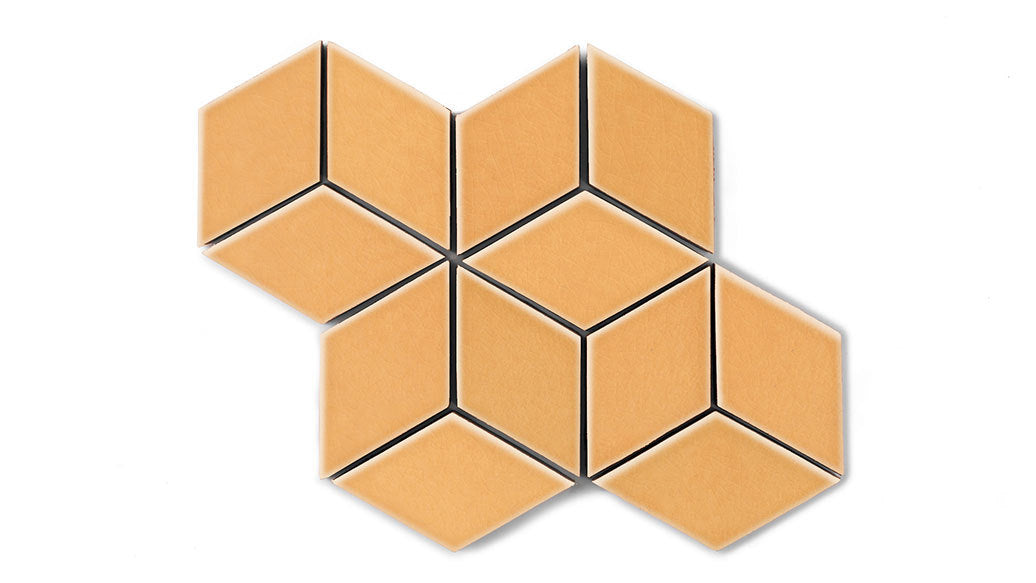 Small Diamond Sheeted - Escher Original Ceramic Mosaic Tile in Koi Gloss