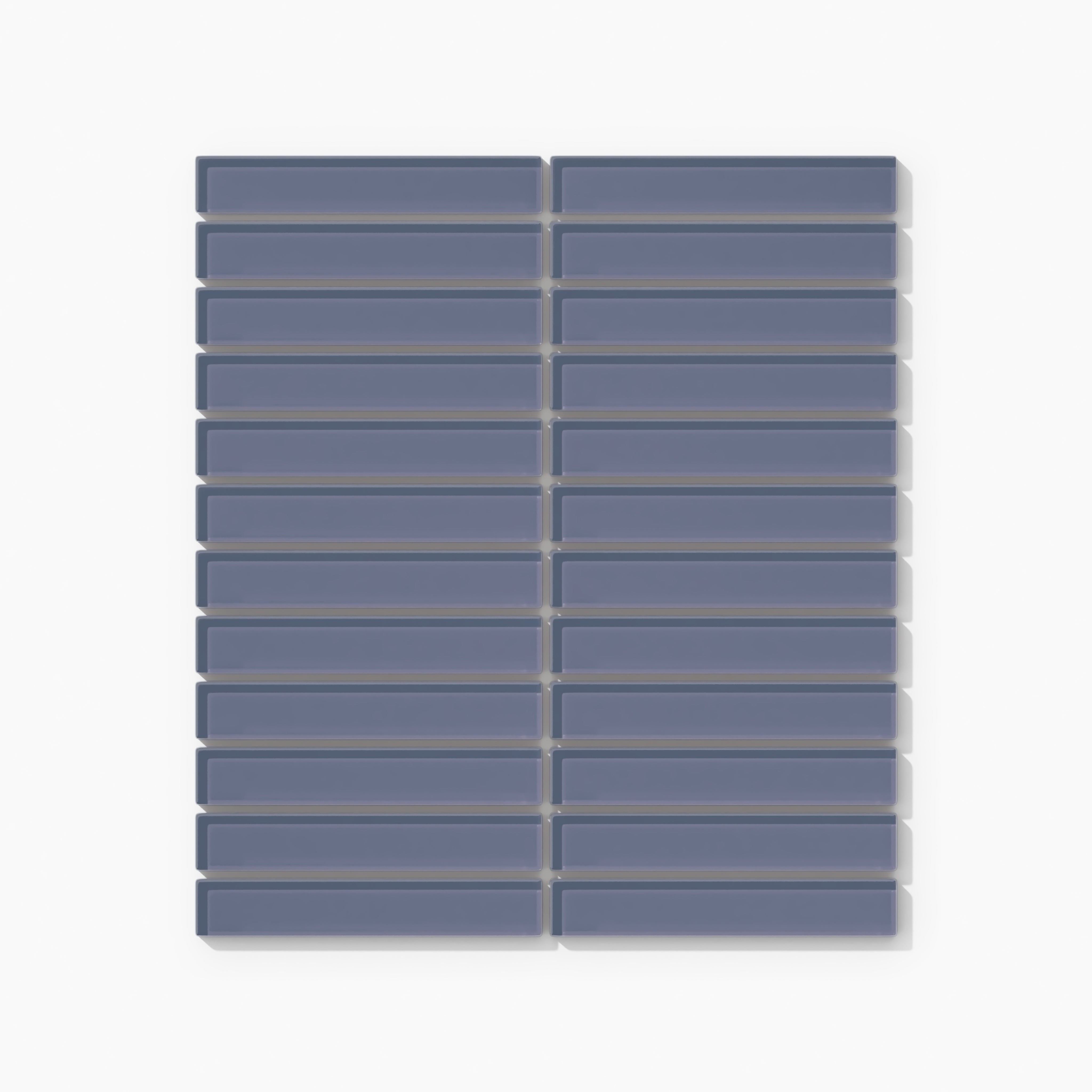 1x6 Straight Set Sheeted Glass Mosaic Tile in Nuthatch Gloss