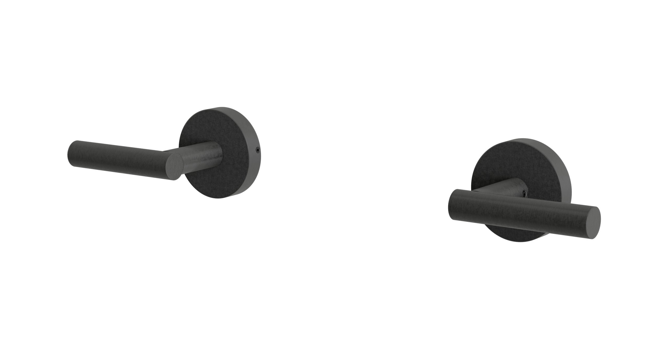 Contour Two Handle Wall Mount Bath Trim with Soft Lever Handles in Blackened Nickel
