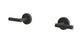Contour Two Handle Wall Mount Bath Trim with Soft Lever Handles in Blackened Nickel